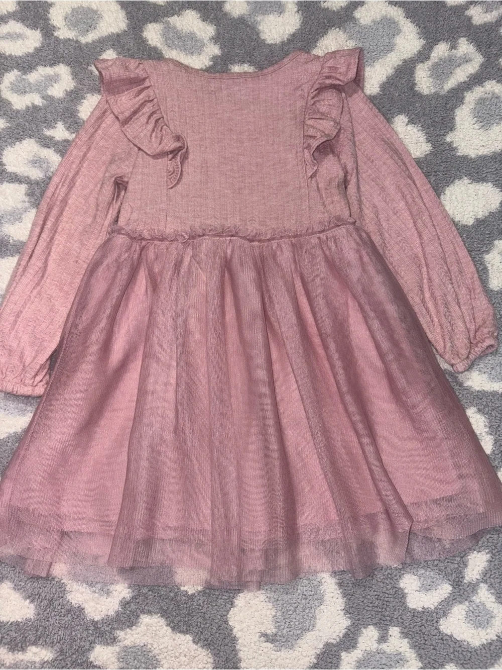 Cat & Jack Dusty Rose Long Sleeve Tulle Dress Toddler Girl 3T